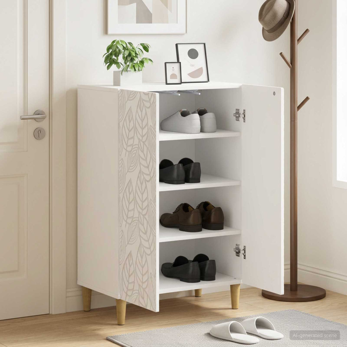 Schuhschrank DELFT 59,5 x 39,5 x 90 cm Holzwerkstoff Weiß