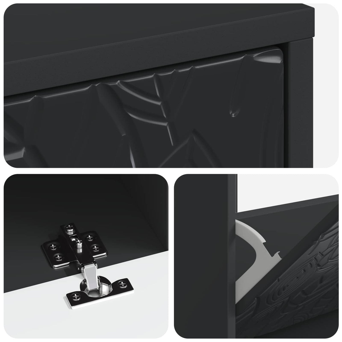 Schuhschrank DELFT 78 x 24 x 103 cm Holzwerkstoff Schwarz