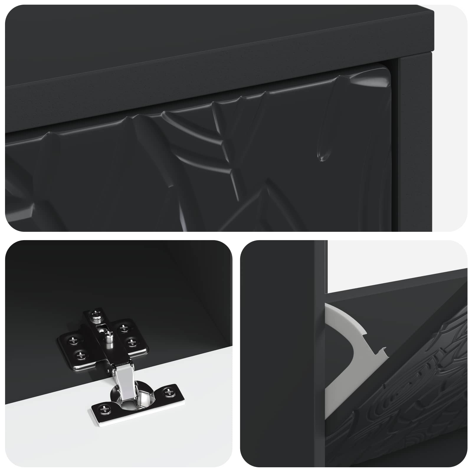 Schuhschrank DELFT 78 x 24 x 103 cm Holzwerkstoff Schwarz