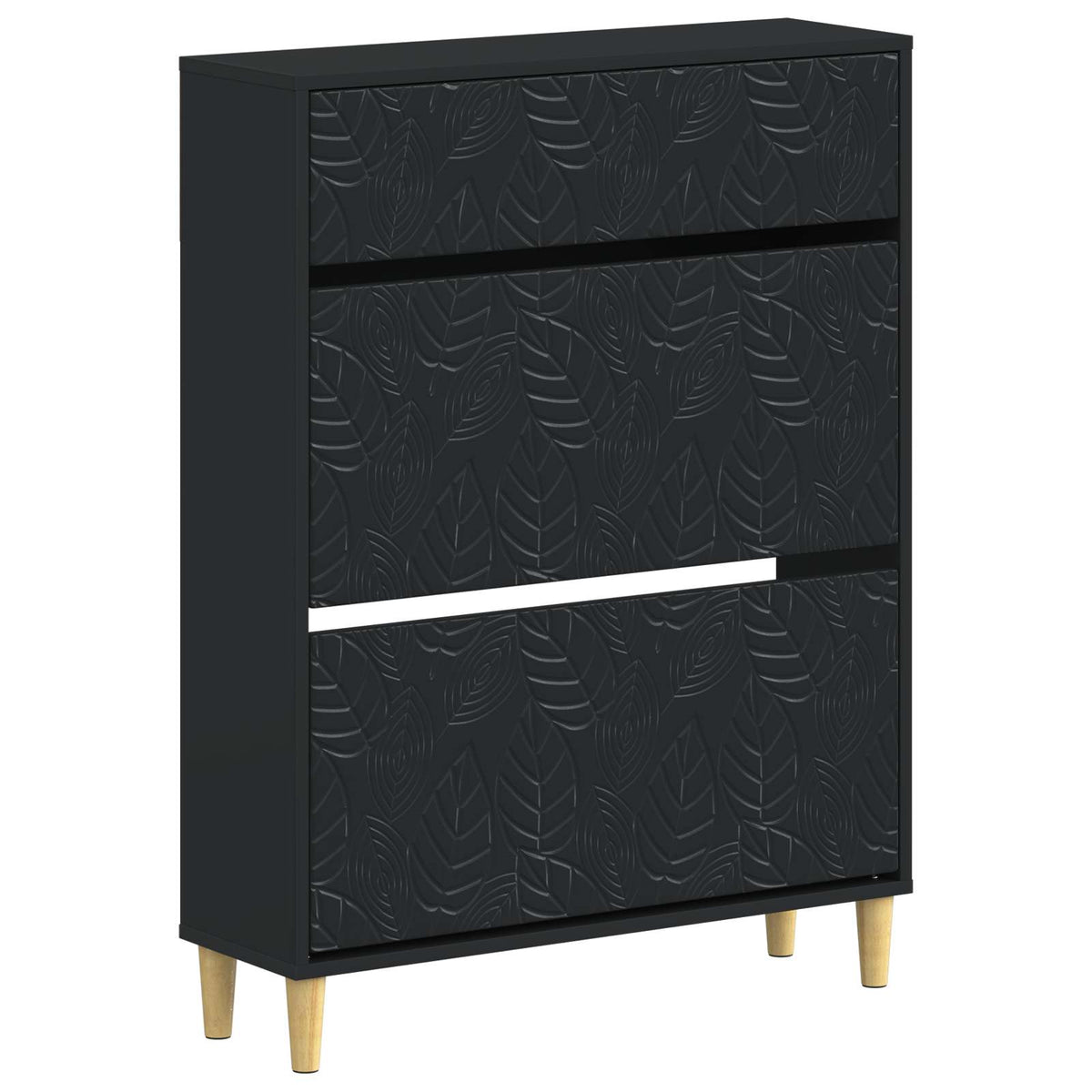Schuhschrank DELFT 78 x 24 x 103 cm Holzwerkstoff Schwarz