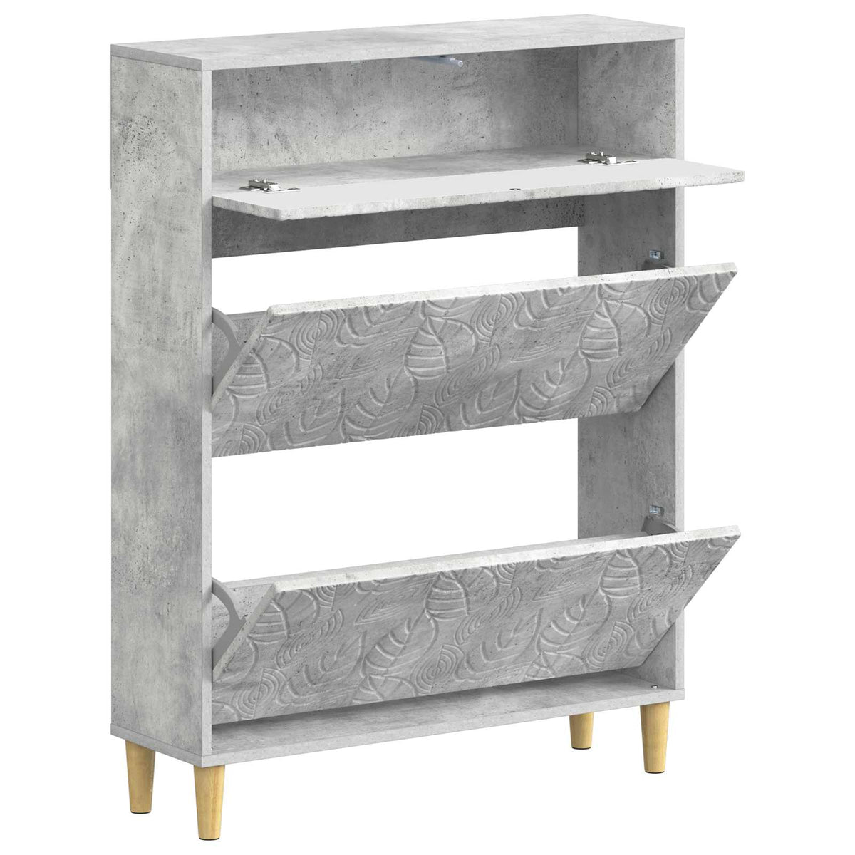 Schuhschrank DELFT 78 x 24 x 103 cm Holzwerkstoff Betongrau