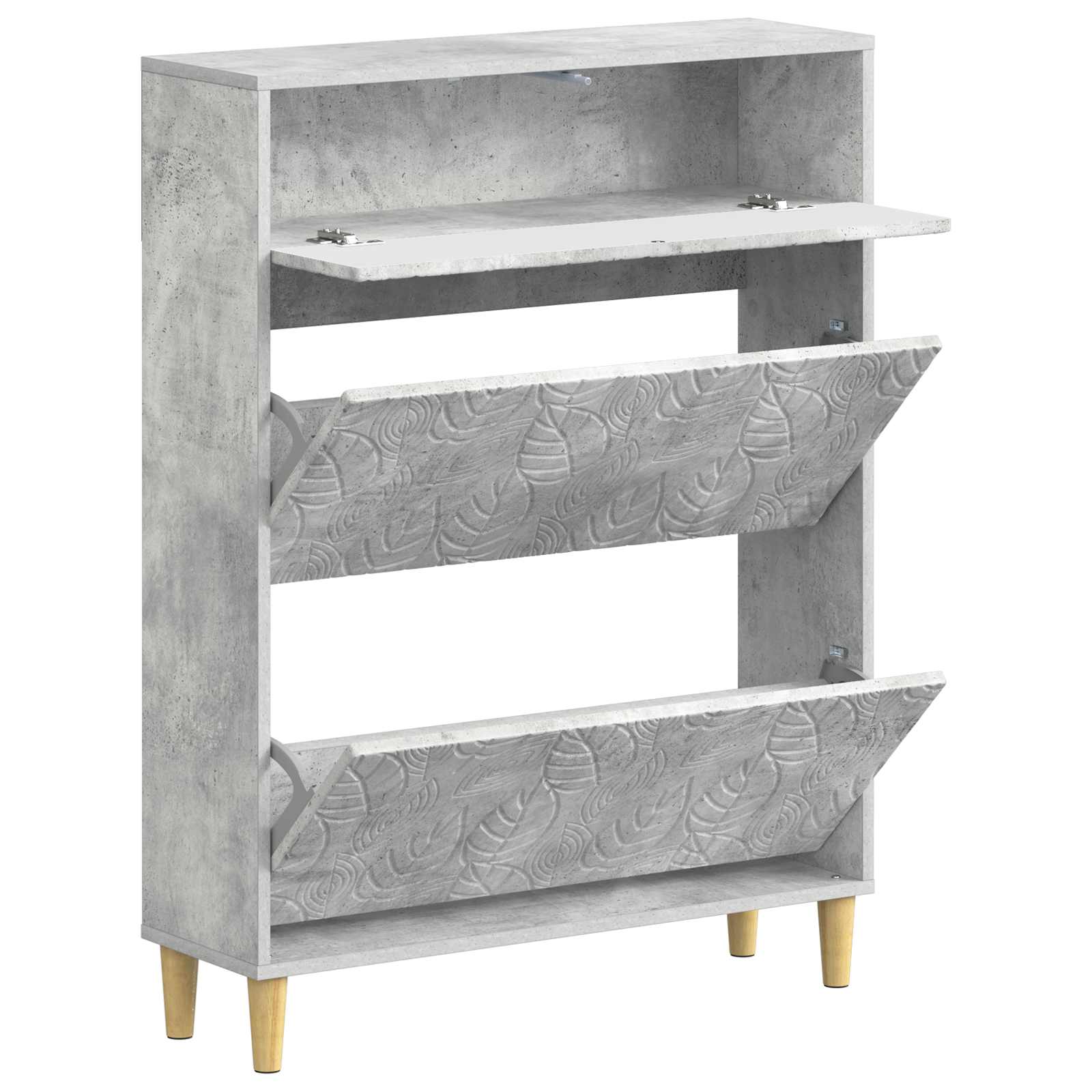 Schuhschrank DELFT 78 x 24 x 103 cm Holzwerkstoff Betongrau