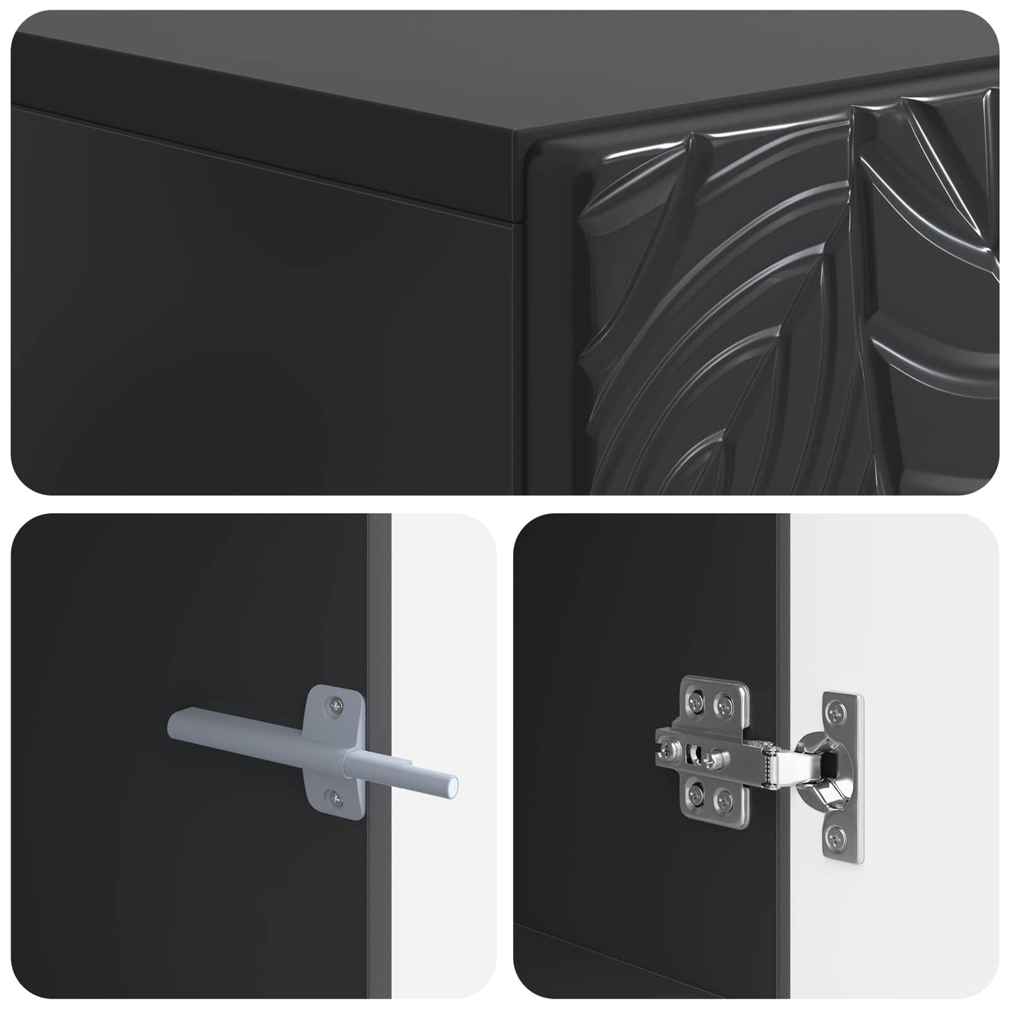 TV-Schrank Schwarz Holzwerkstoff