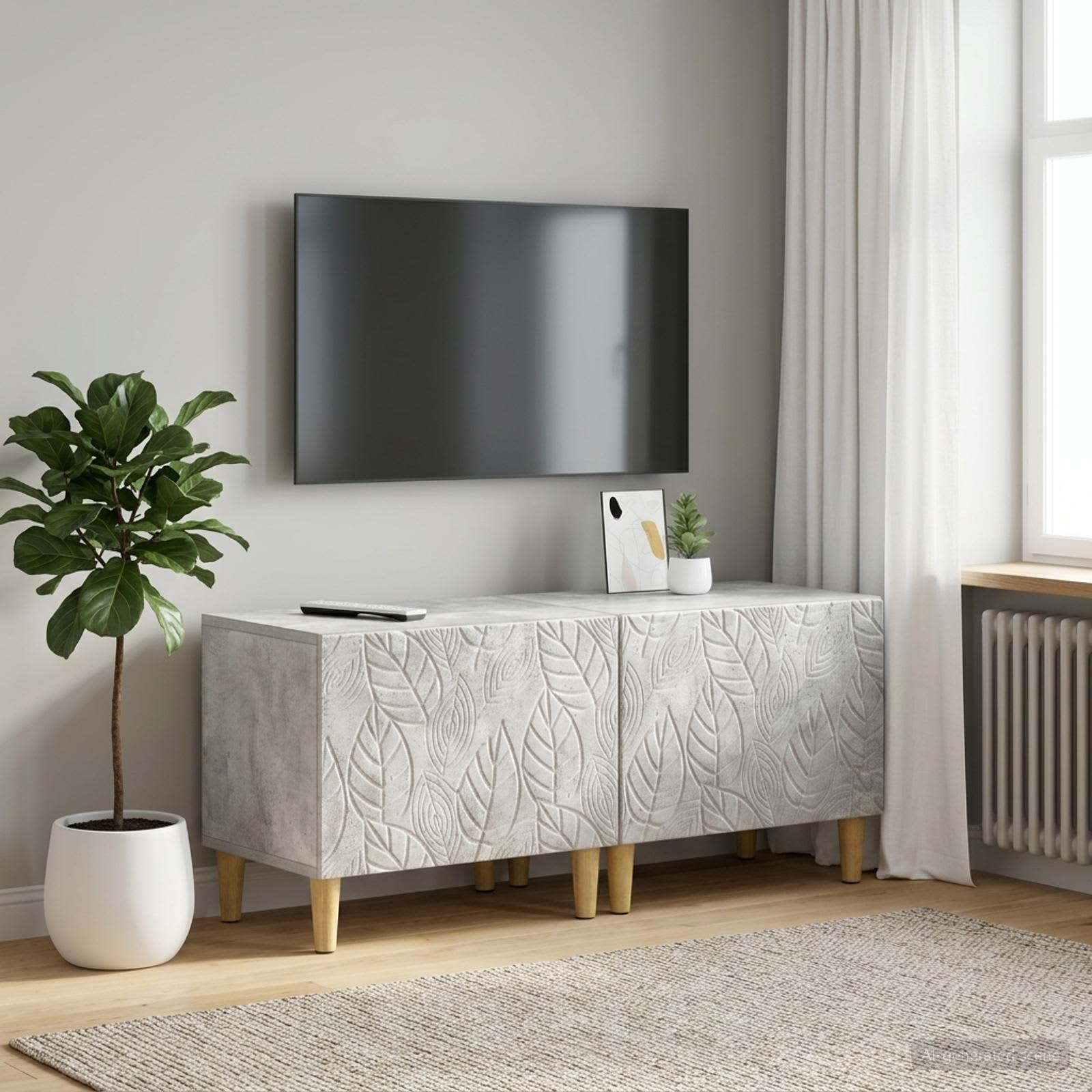 TV-Schrank Betongrau Holzwerkstoff