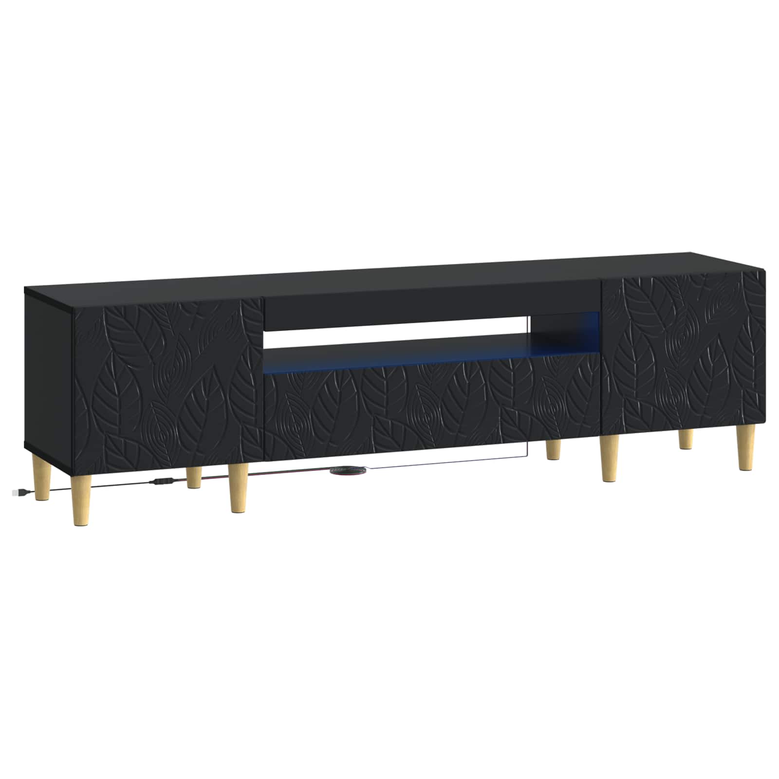 LED-TV-Schrank Schwarz Holzwerkstoff