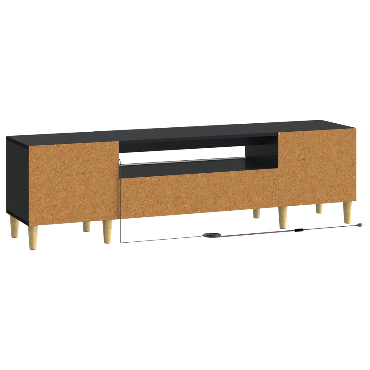 LED-TV-Schrank Schwarz Holzwerkstoff