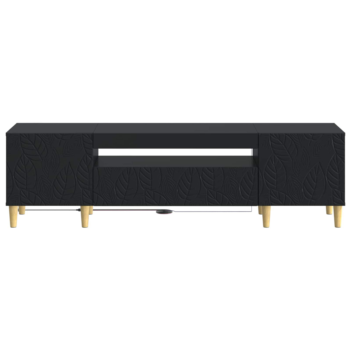 LED-TV-Schrank Schwarz Holzwerkstoff