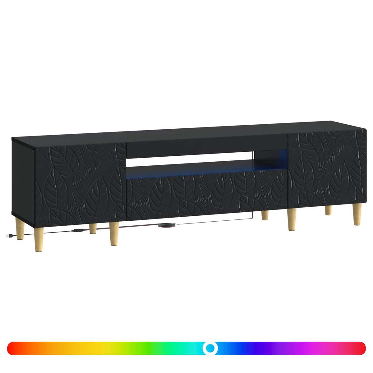 LED-TV-Schrank Schwarz Holzwerkstoff