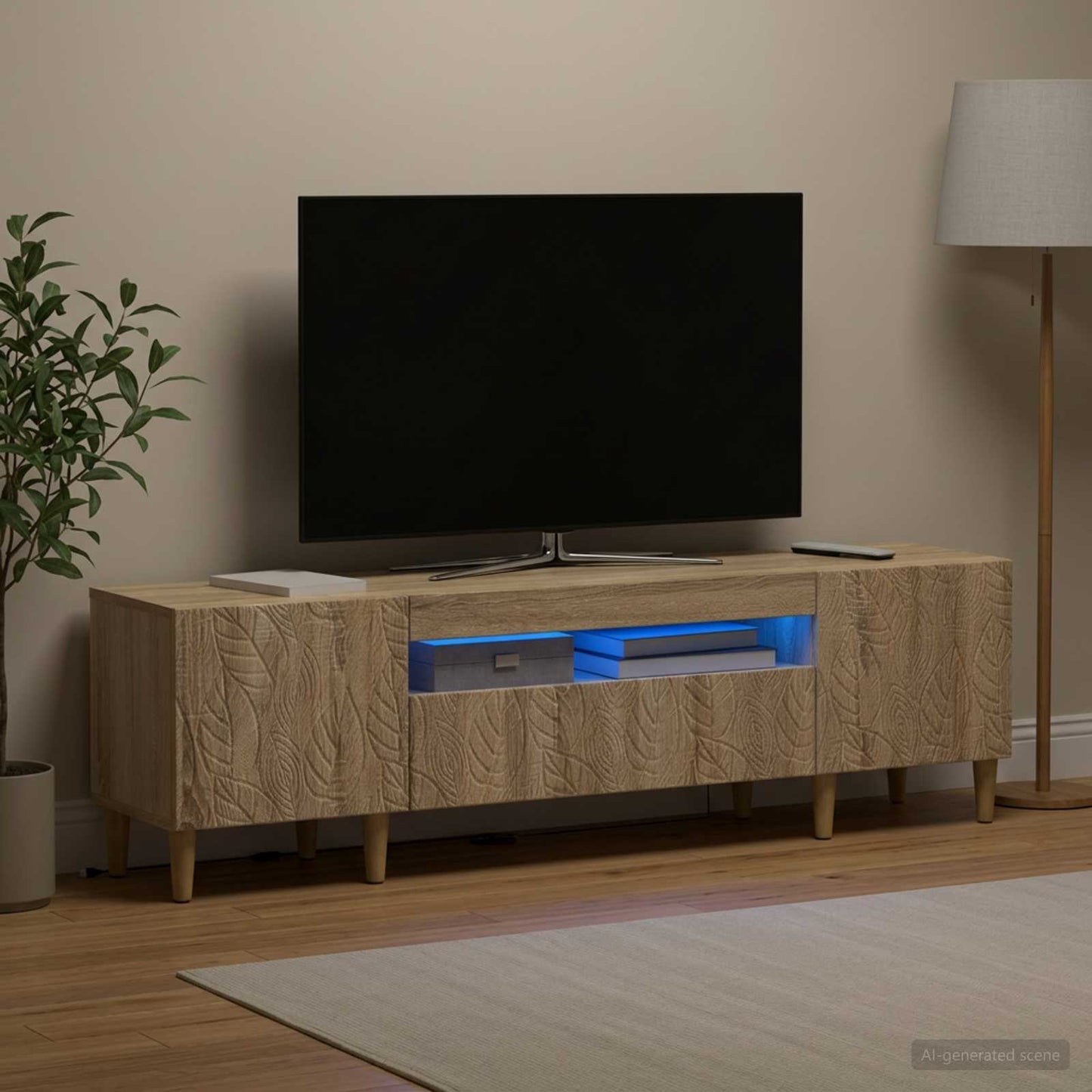 LED-TV-Schrank Sonoma-Eiche Holzwerkstoff
