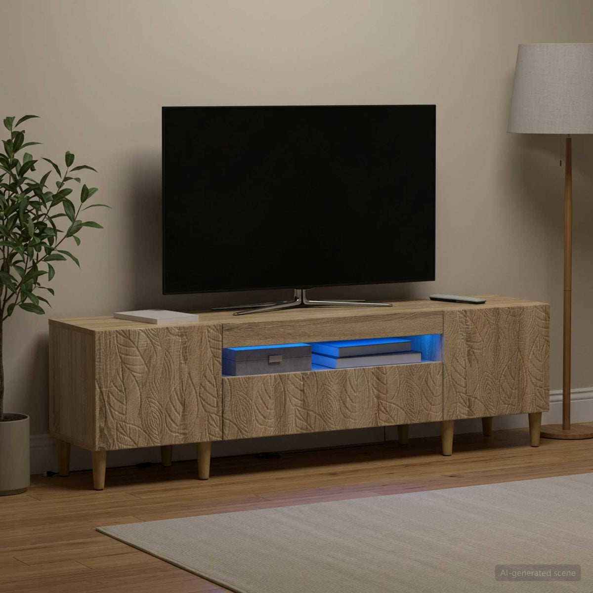 LED-TV-Schrank Sonoma-Eiche Holzwerkstoff