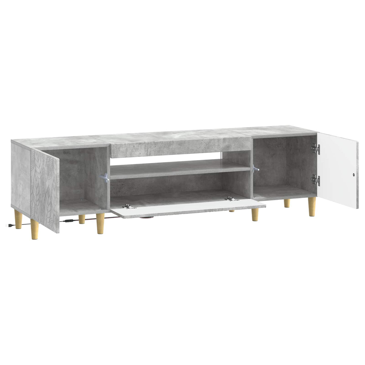 LED-TV-Schrank Betongrau Holzwerkstoff