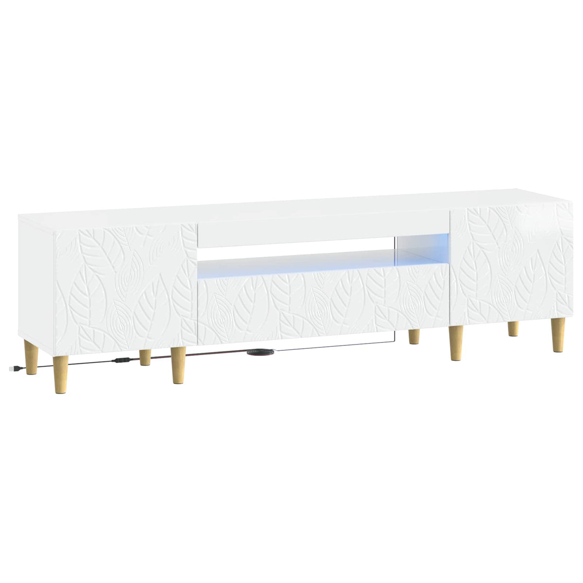 LED-TV-Schrank Hochglanz Weiß Holzwerkstoff