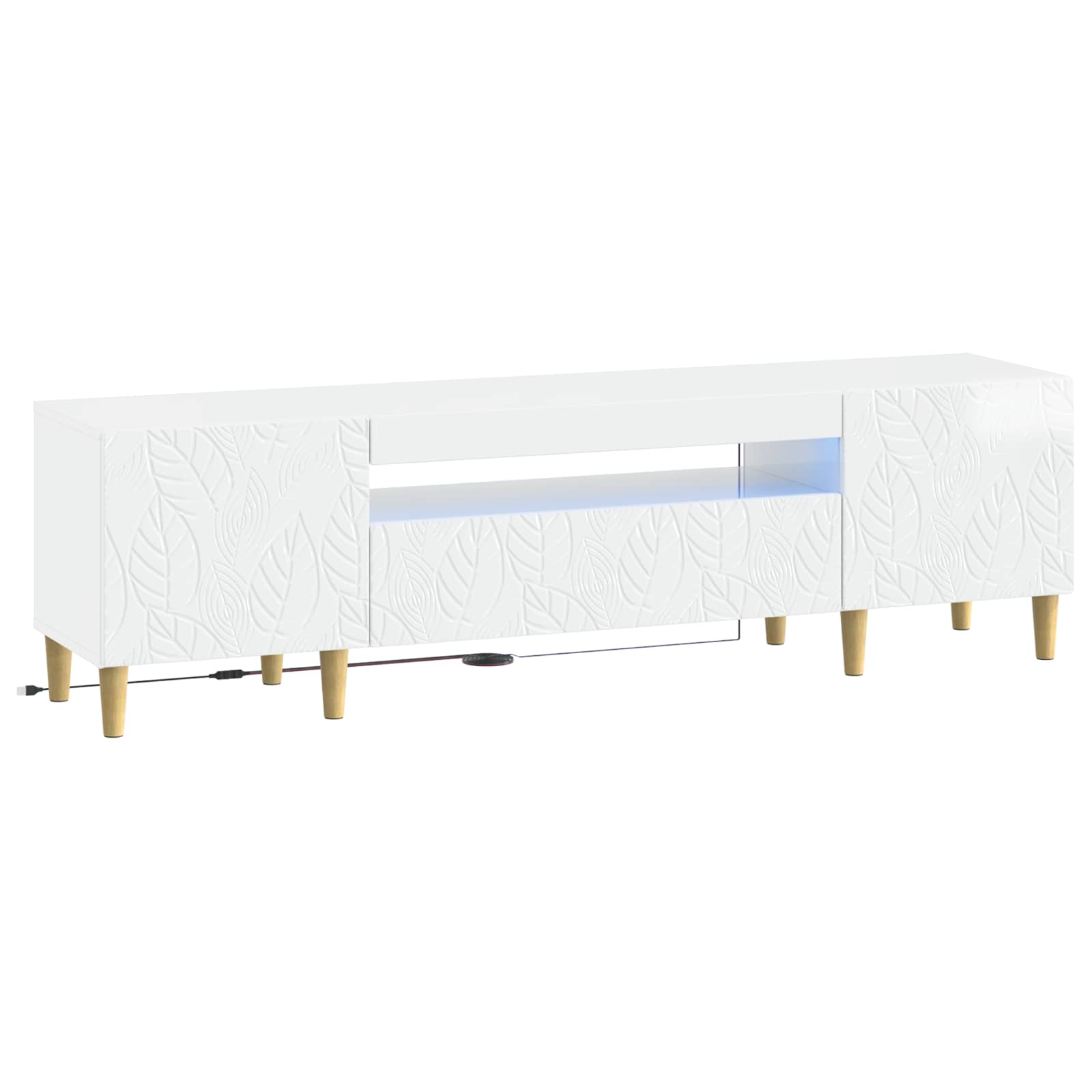 LED-TV-Schrank Hochglanz Weiß Holzwerkstoff