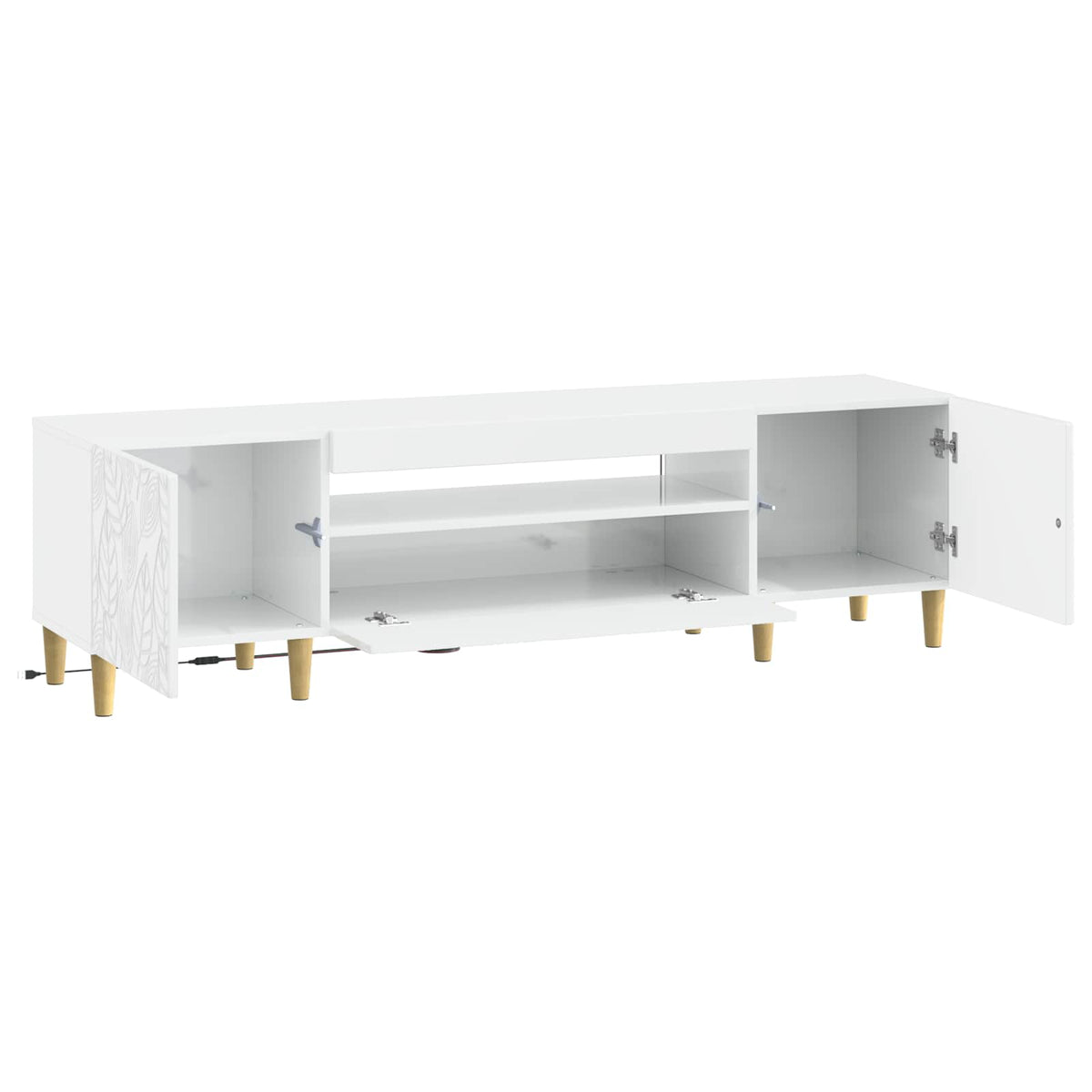 LED-TV-Schrank Hochglanz Weiß Holzwerkstoff