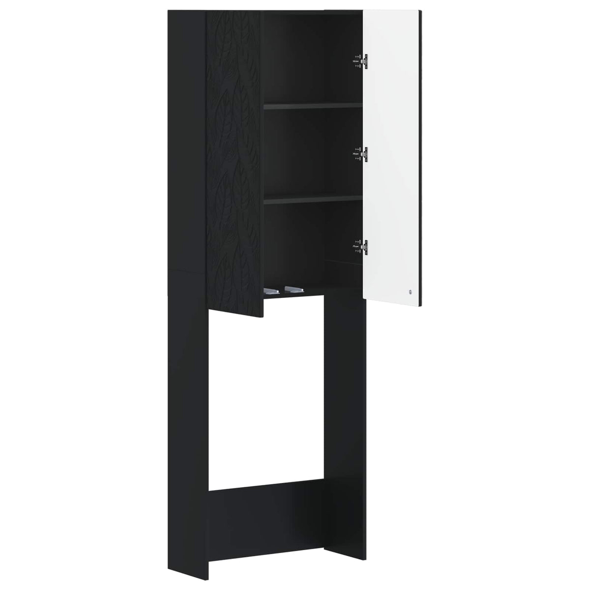 Toilettenschrank DELFT Schwarz 66 x 25,5 x 190 cm Holzwerkstoff