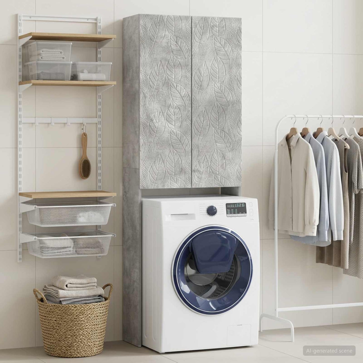 Toilettenschrank DELFT Betongrau 66 x 25,5 x 190 cm