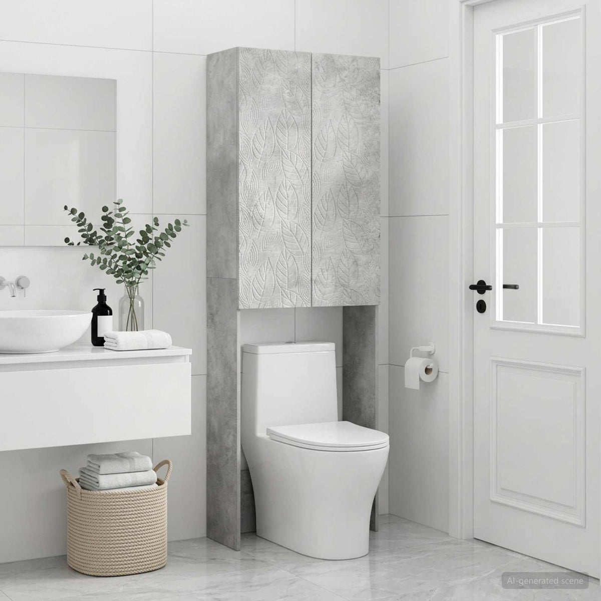 Toilettenschrank DELFT Betongrau 66 x 25,5 x 190 cm