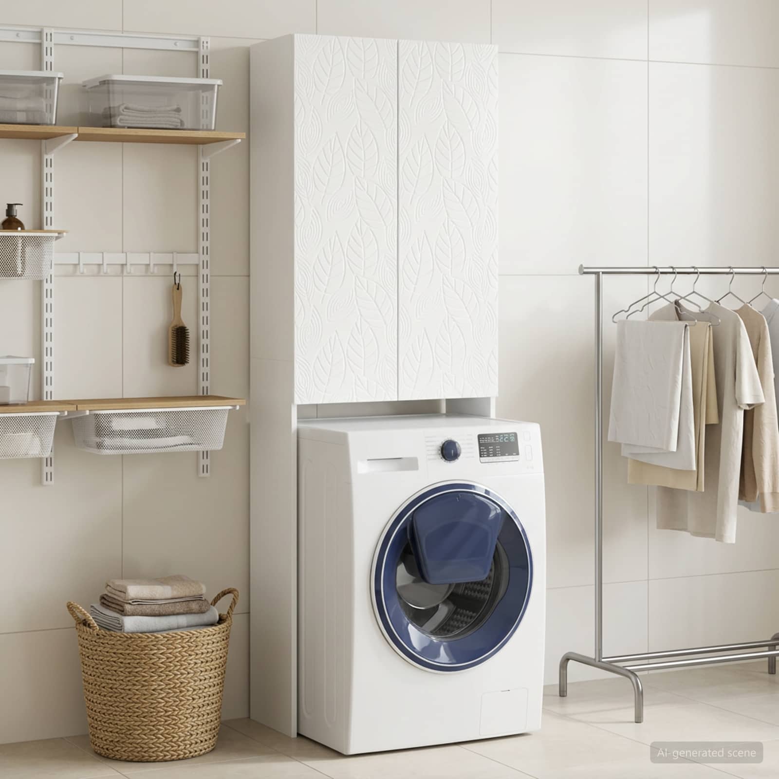 Toilettenschrank DELFT Hochglanz Weiß 66 x 25,5 x 190 cm