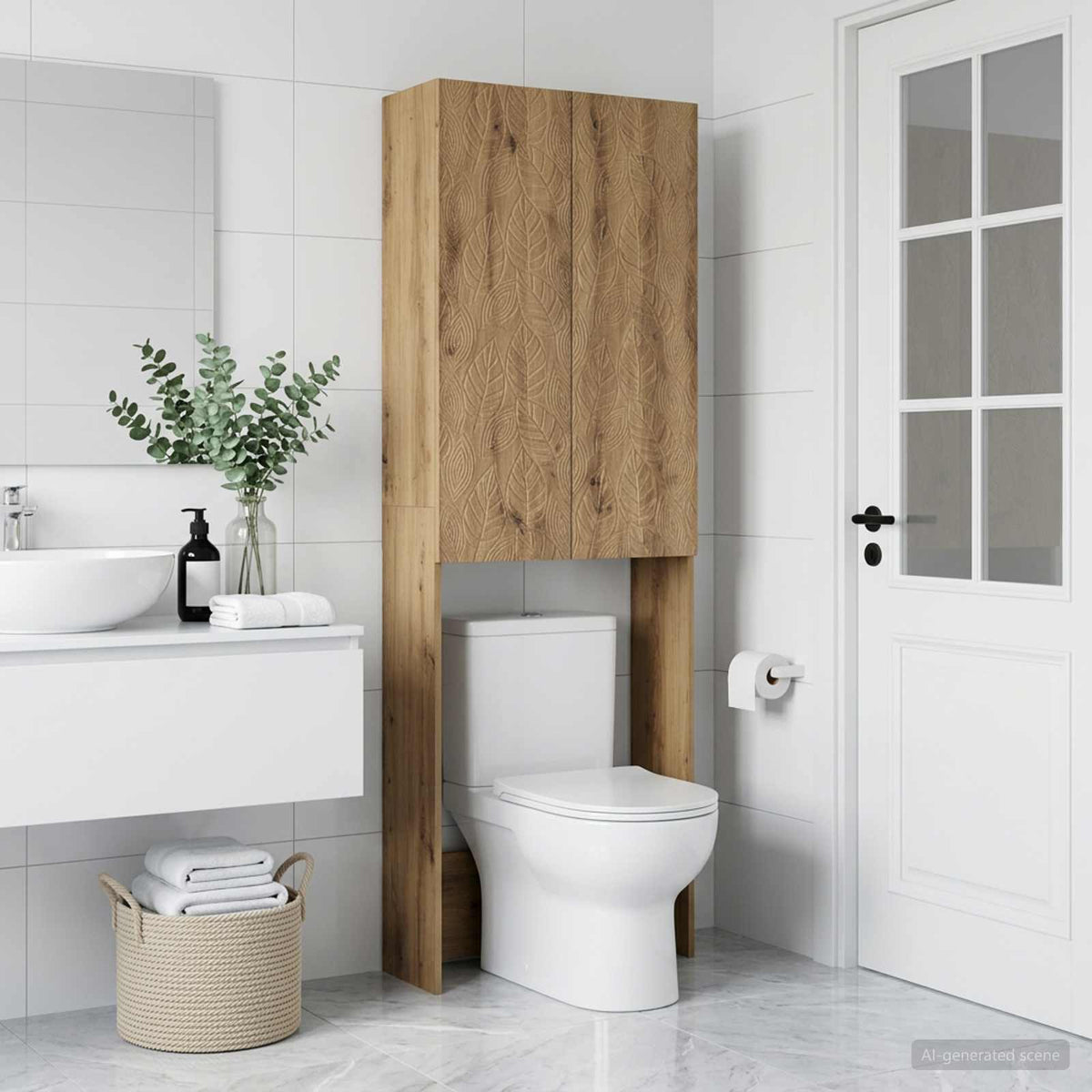 Toilettenschrank DELFT Artisan-Eiche 66 x 25,5 x 190 cm
