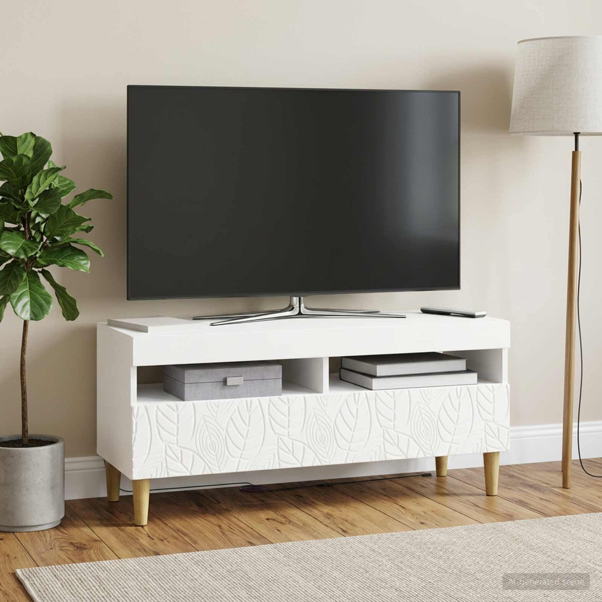 LED-TV-Schrank Weiß Holzwerkstoff