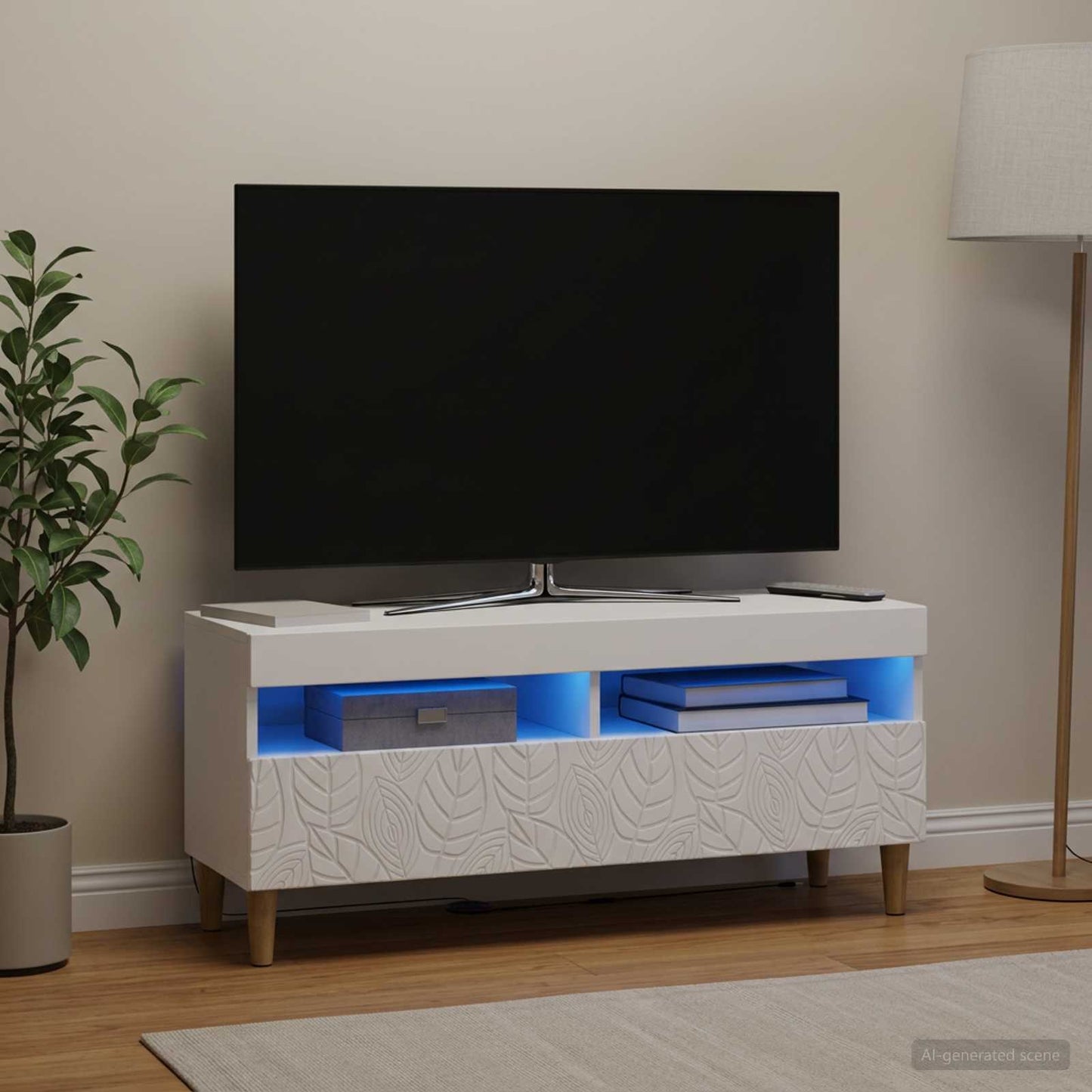 LED-TV-Schrank Weiß Holzwerkstoff