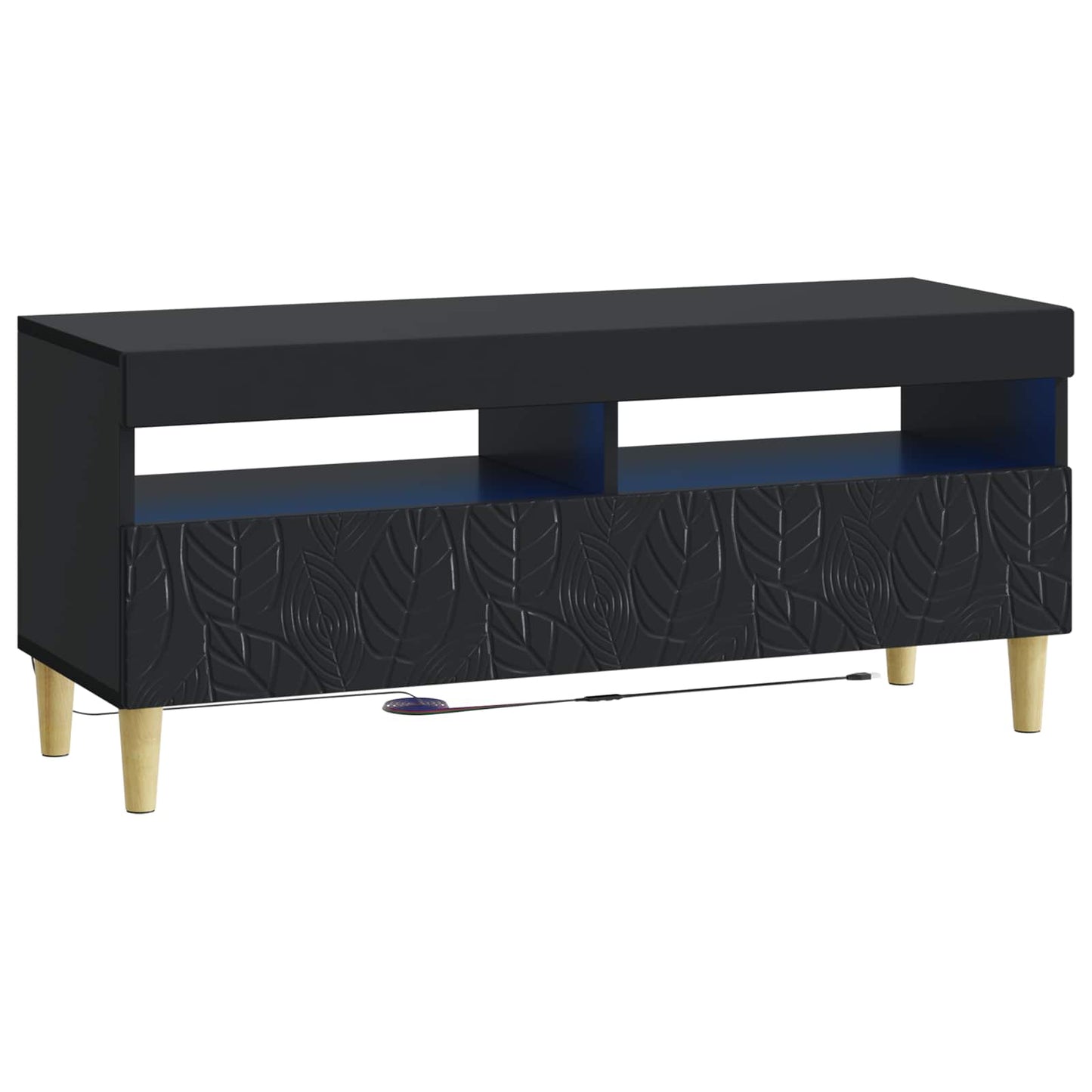 LED-TV-Schrank Schwarz Holzwerkstoff