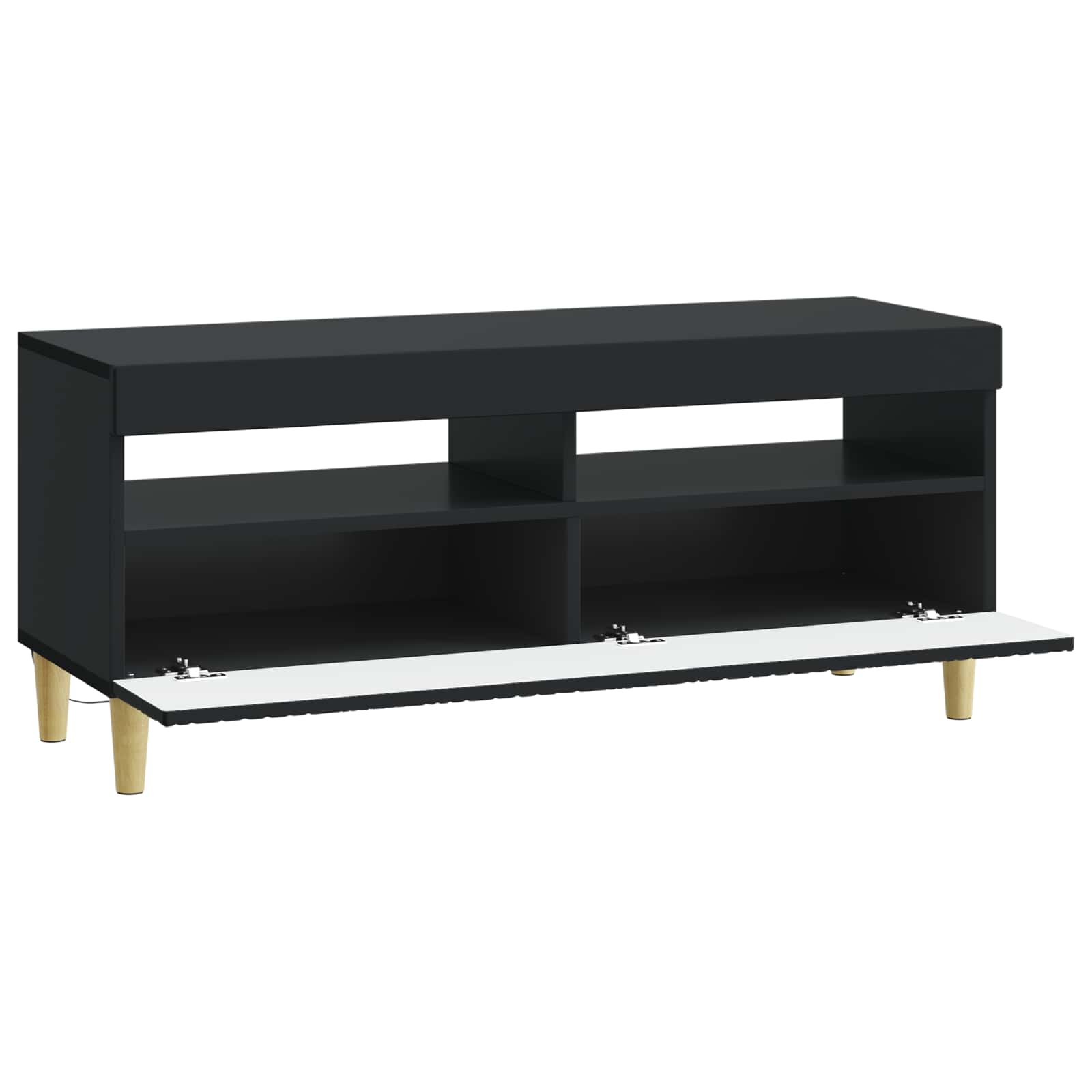 LED-TV-Schrank Schwarz Holzwerkstoff