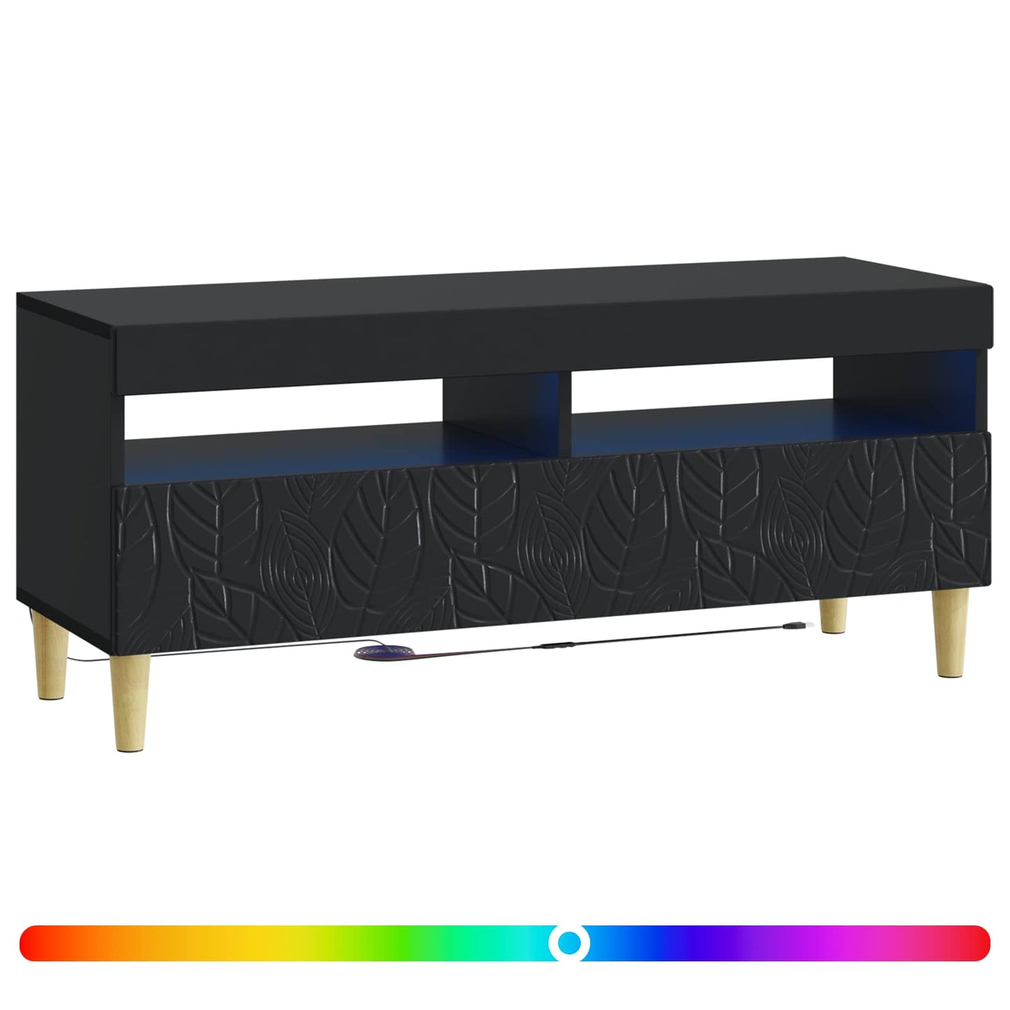 LED-TV-Schrank Schwarz Holzwerkstoff