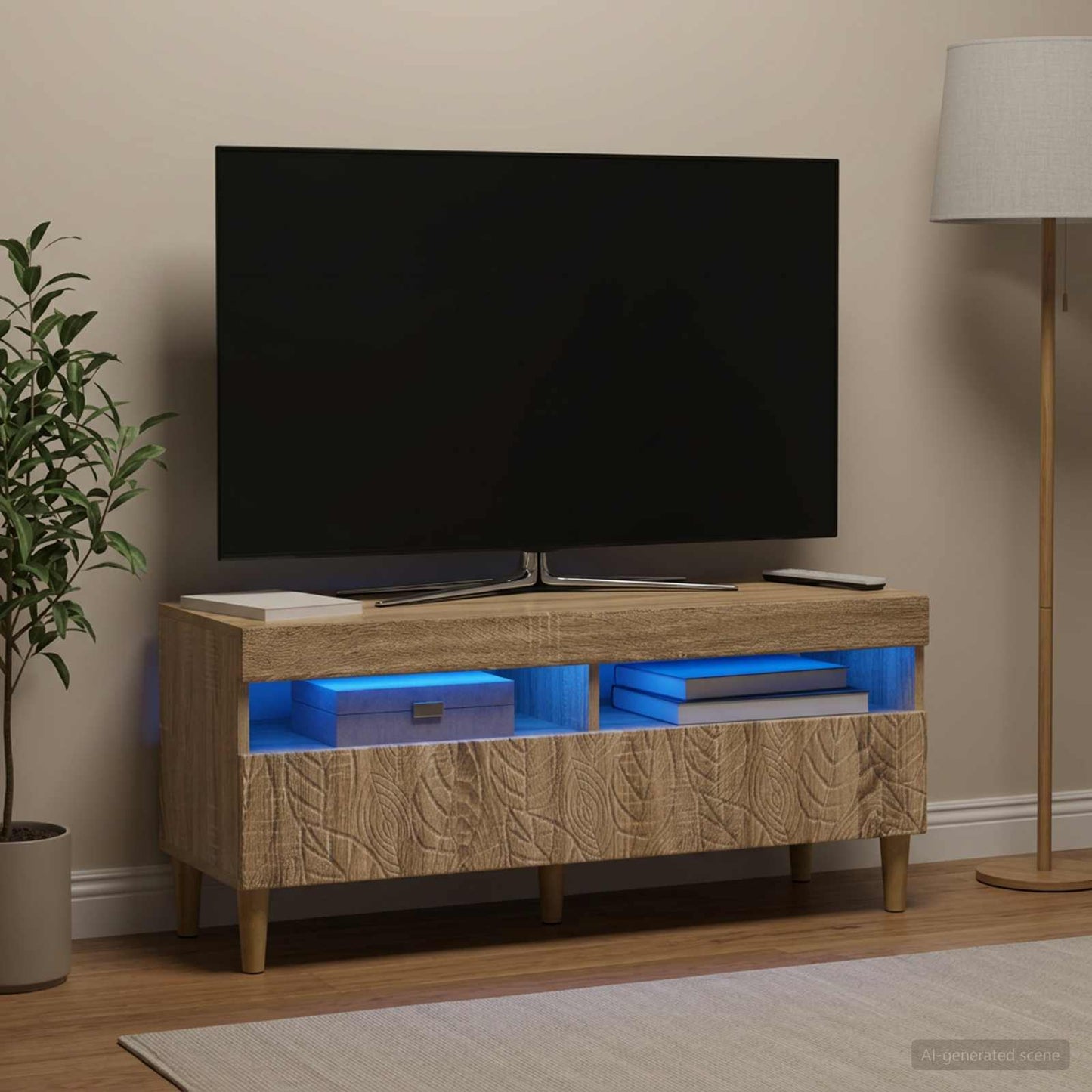 LED-TV-Schrank Sonoma-Eiche Holzwerkstoff