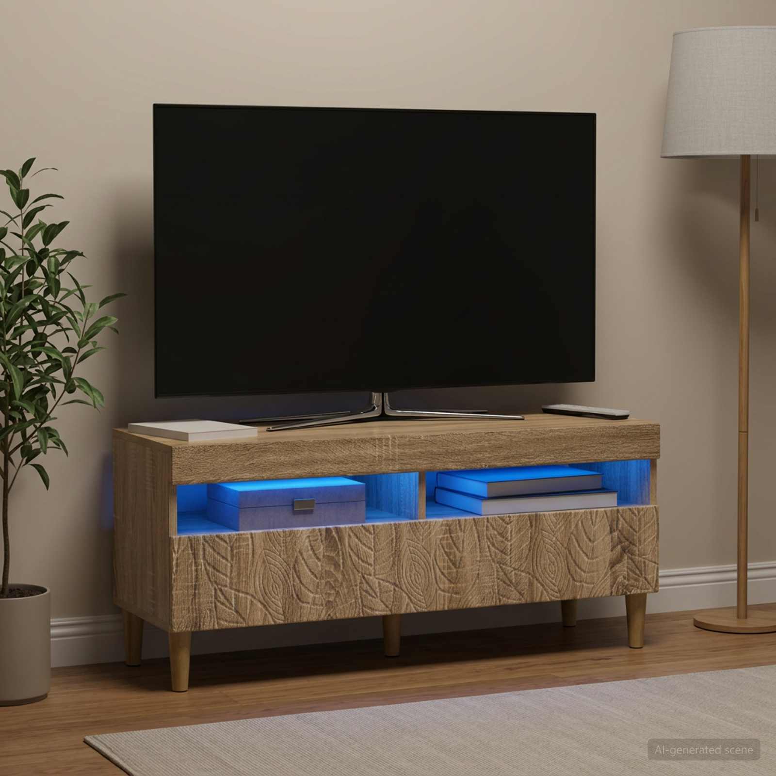 LED-TV-Schrank Sonoma-Eiche Holzwerkstoff