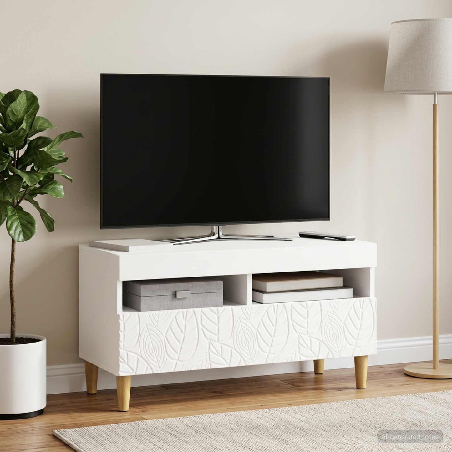 LED-TV-Schrank Weiß Holzwerkstoff