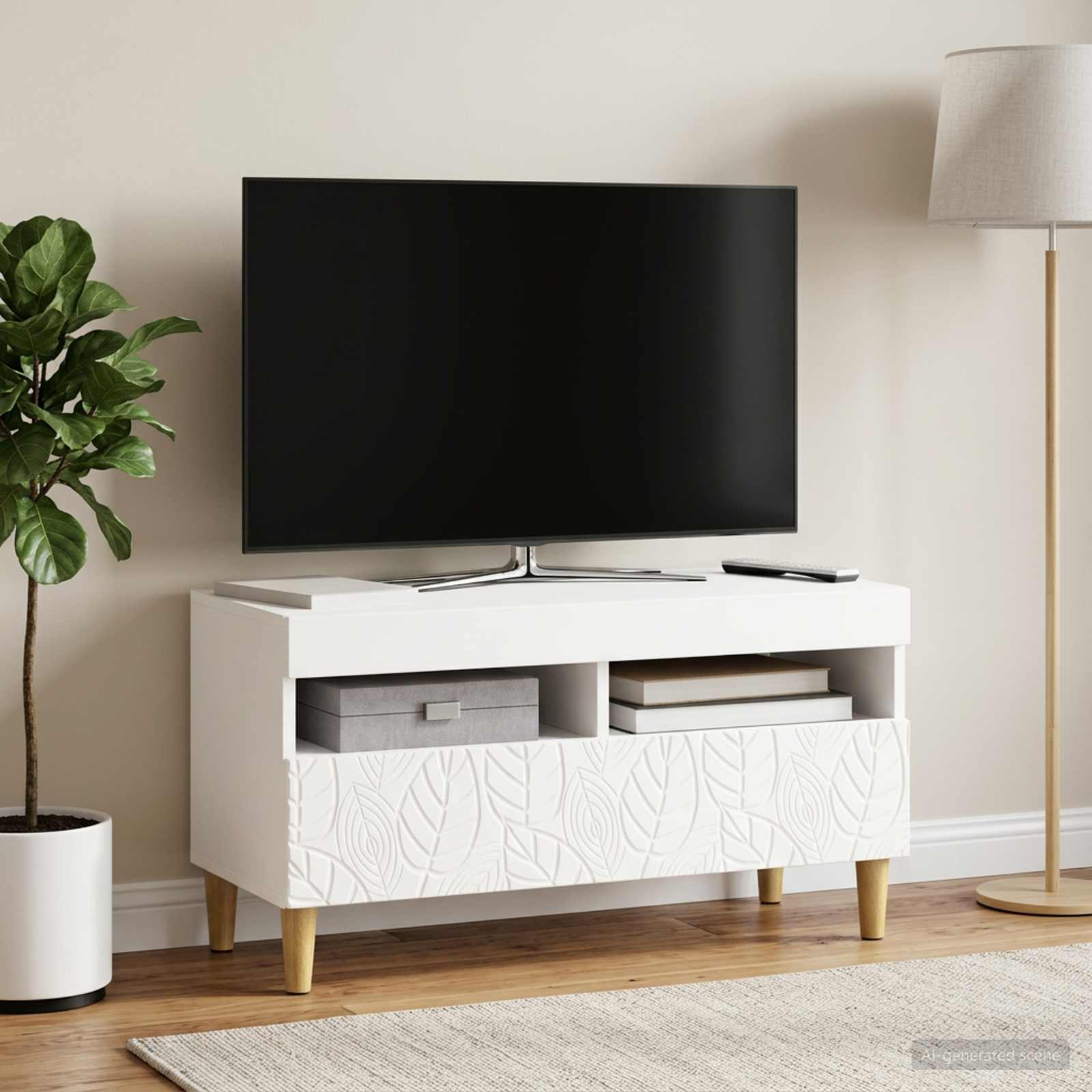 LED-TV-Schrank Weiß Holzwerkstoff