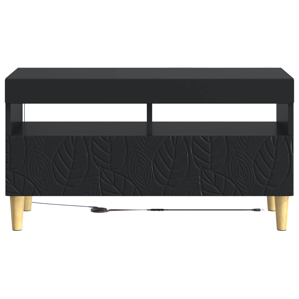 LED-TV-Schrank Schwarz Holzwerkstoff