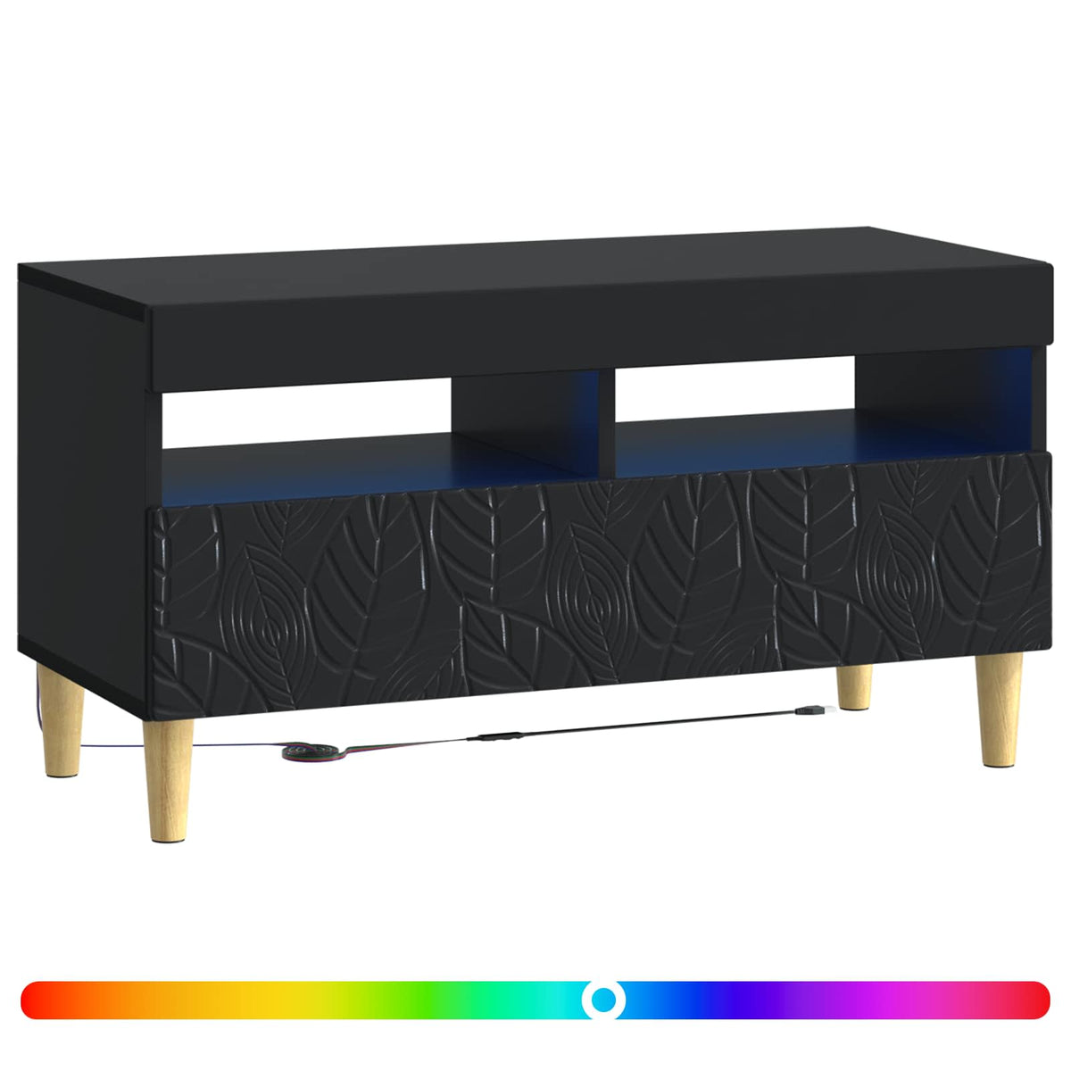 LED-TV-Schrank Schwarz Holzwerkstoff