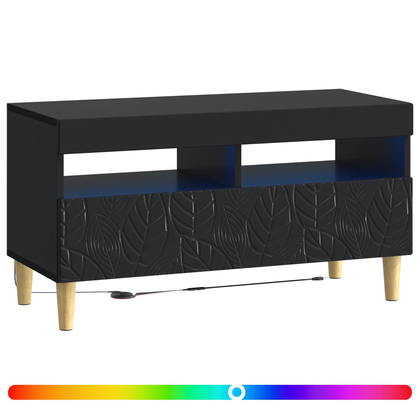 LED-TV-Schrank Schwarz Holzwerkstoff