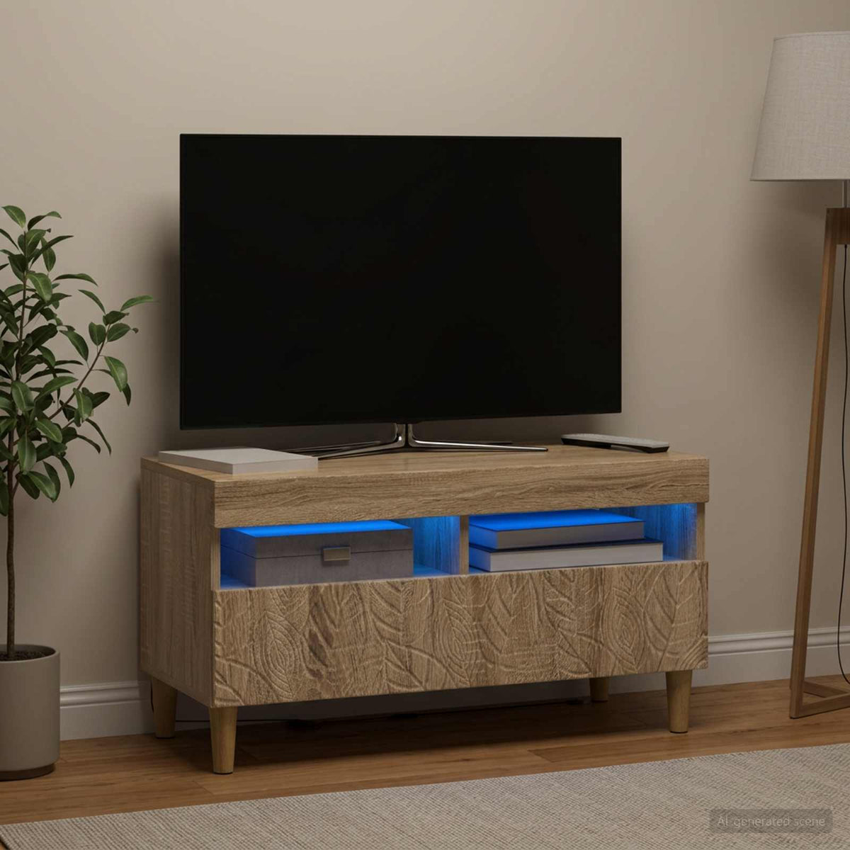 LED-TV-Schrank Sonoma-Eiche Holzwerkstoff