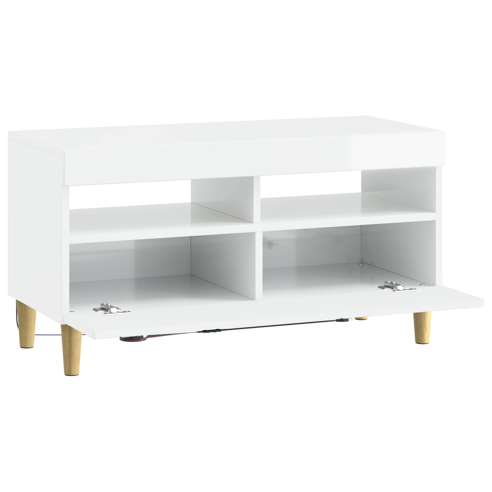 LED-TV-Schrank Hochglanz Weiß Holzwerkstoff