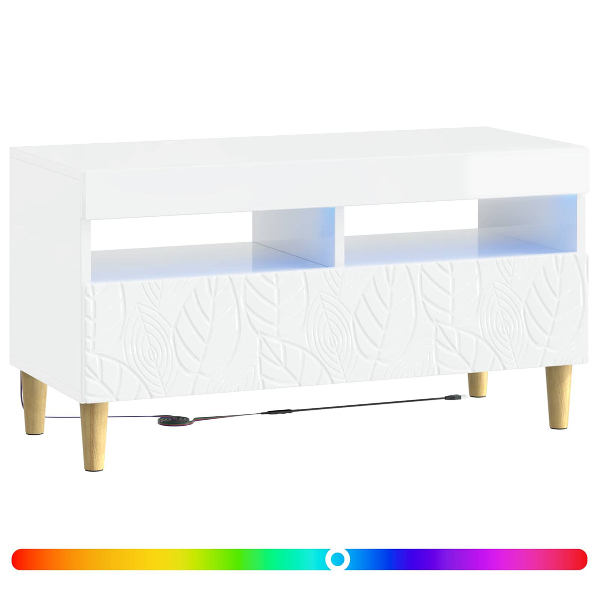LED-TV-Schrank Hochglanz Weiß Holzwerkstoff