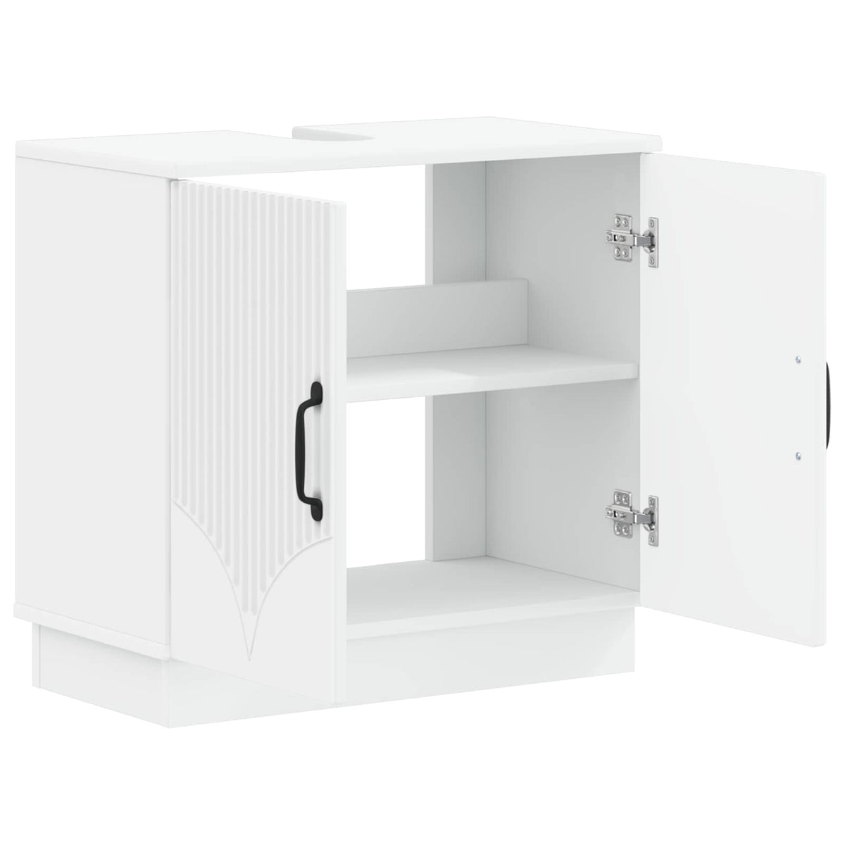 Waschbeckenschrank HOORN Weiß 59,5 x 31,5 x 56 cm Holzwerkstoff