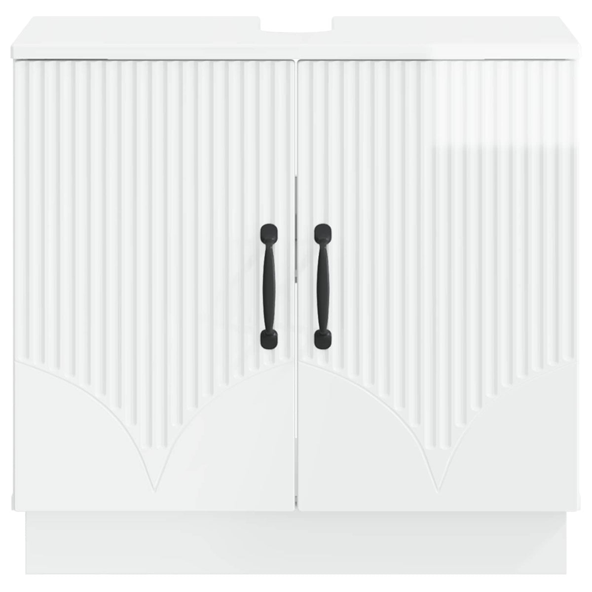 Waschbeckenschrank HOORN Hochglanz Weiß 59,5 x 31,5 x 56 cm