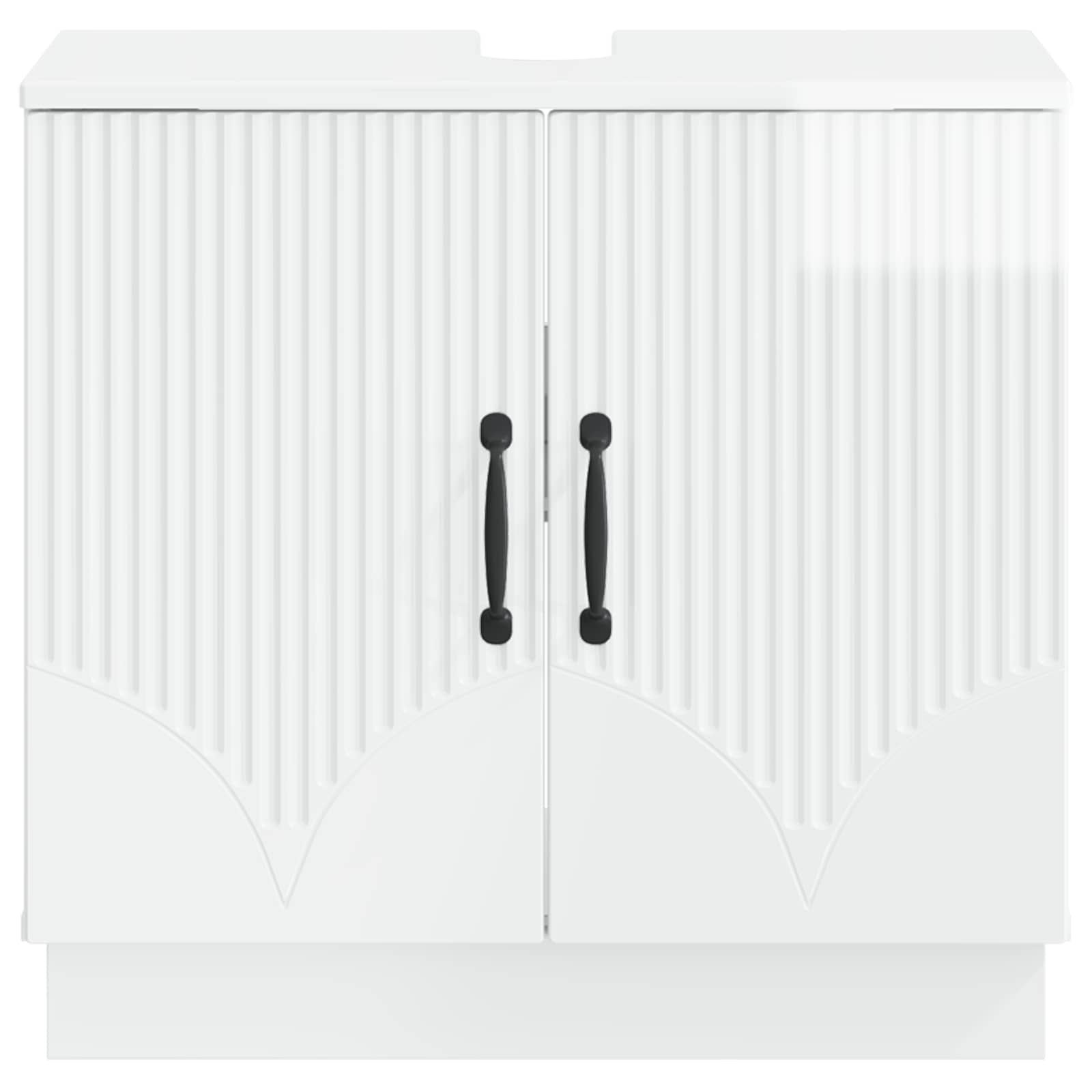 Waschbeckenschrank HOORN Hochglanz Weiß 59,5 x 31,5 x 56 cm