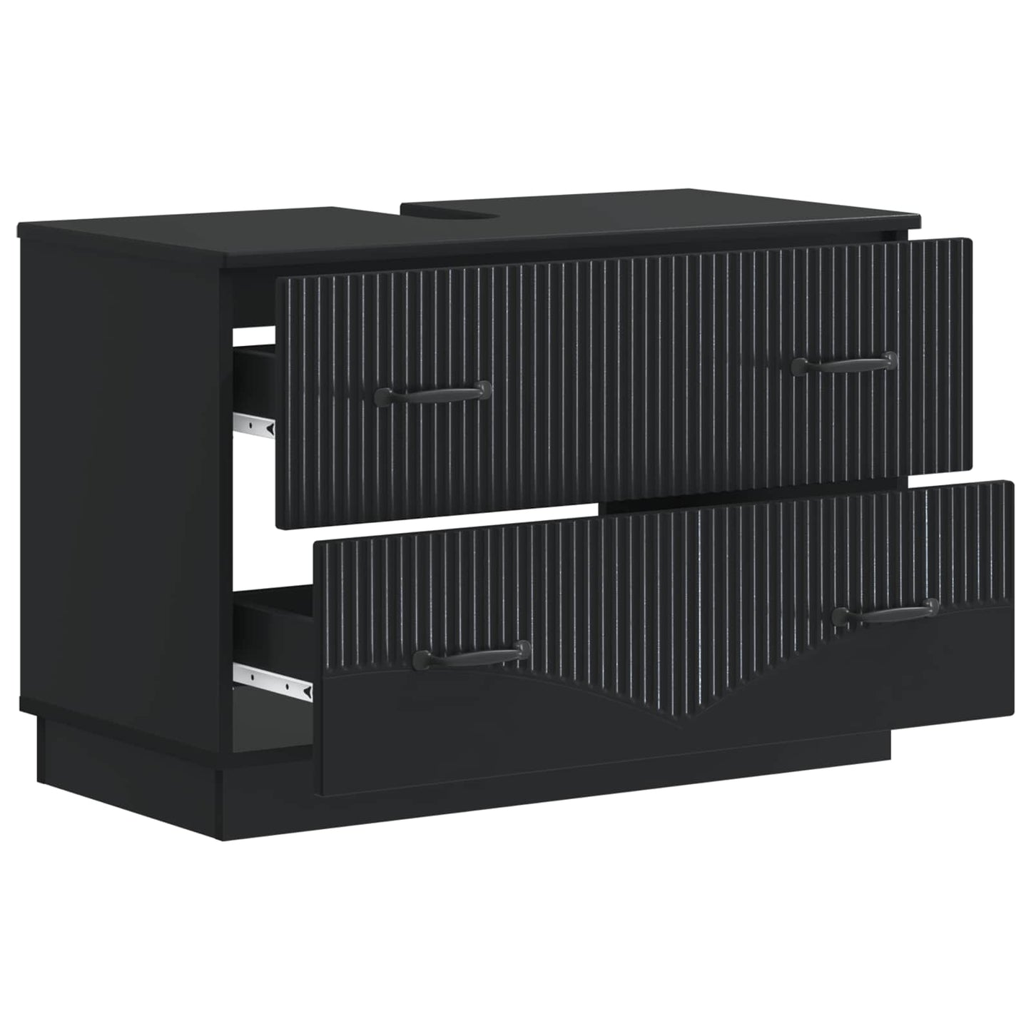 Waschbeckenschrank HOORN Schwarz 82 x 41 x 56 cm Holzwerkstoff