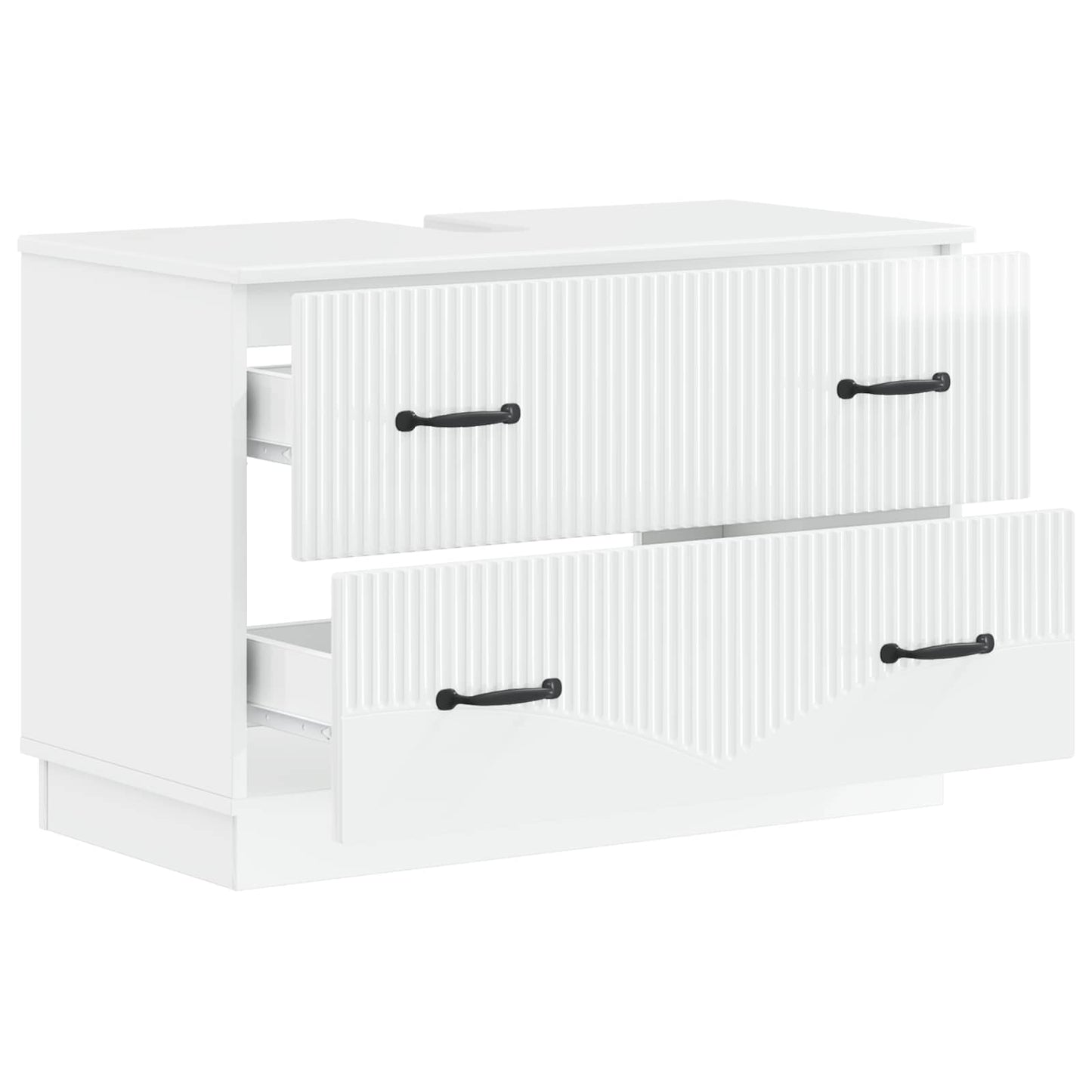 Waschbeckenschrank HOORN Hochglanz Weiß 82 x 41 x 56 cm
