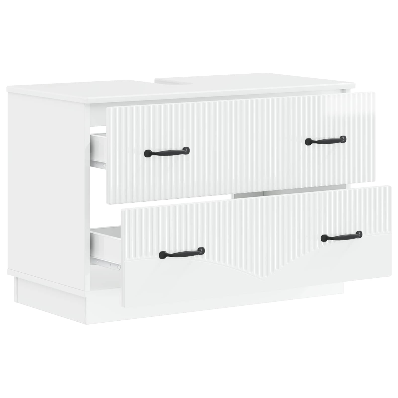 Waschbeckenschrank HOORN Hochglanz Weiß 82 x 41 x 56 cm