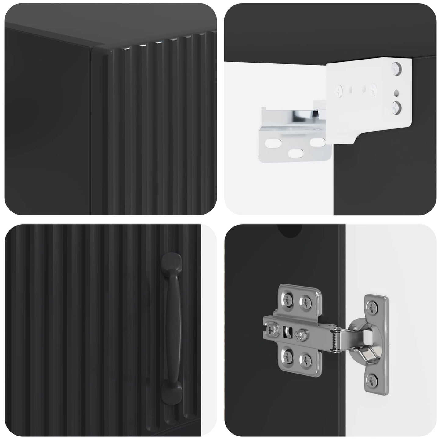 Badezimmer-Wandschrank HOORN Schwarz 30 x 31 x 59 cm
