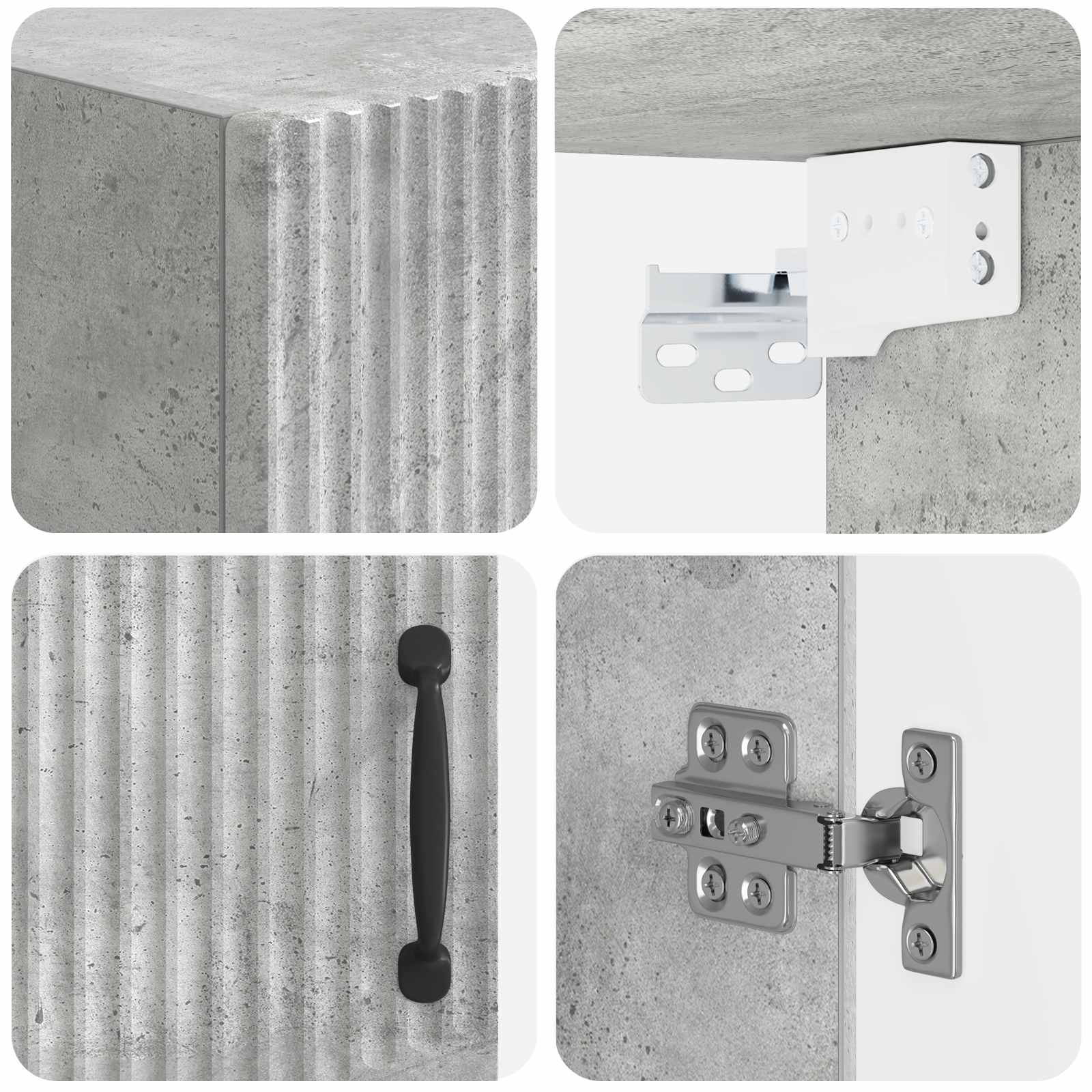 Badezimmer-Wandschrank HOORN Betongrau 30 x 31 x 59 cm