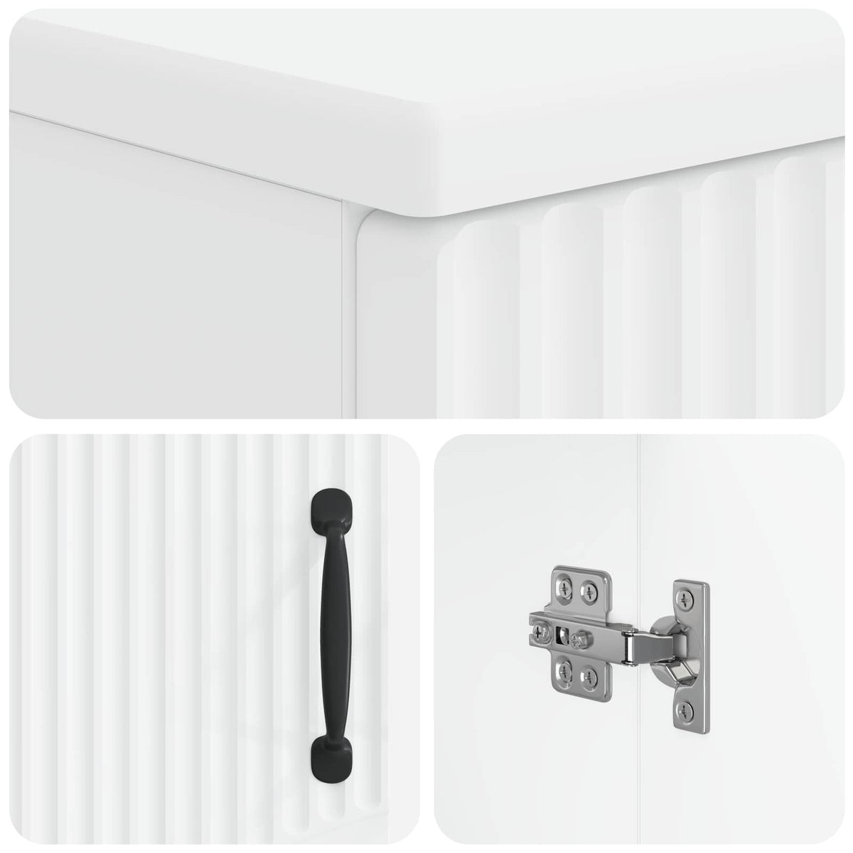 Badezimmerschrank mit offenem Regal HOORN Weiß 30 x 31 x 187 cm