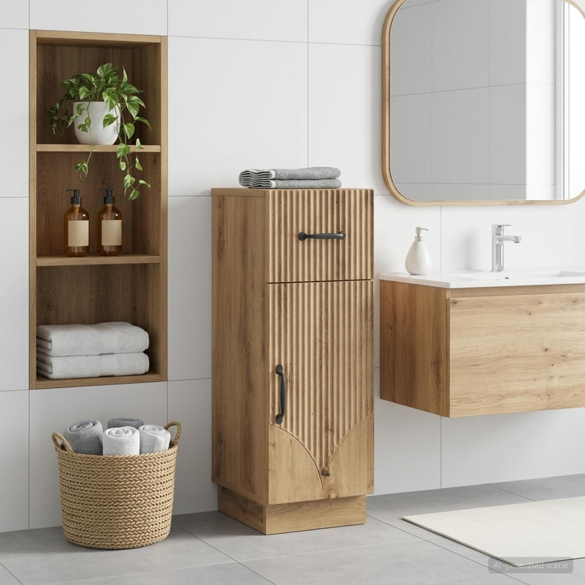 Badezimmer Aufbewahrungsschrank HOORN Artisan-Eiche