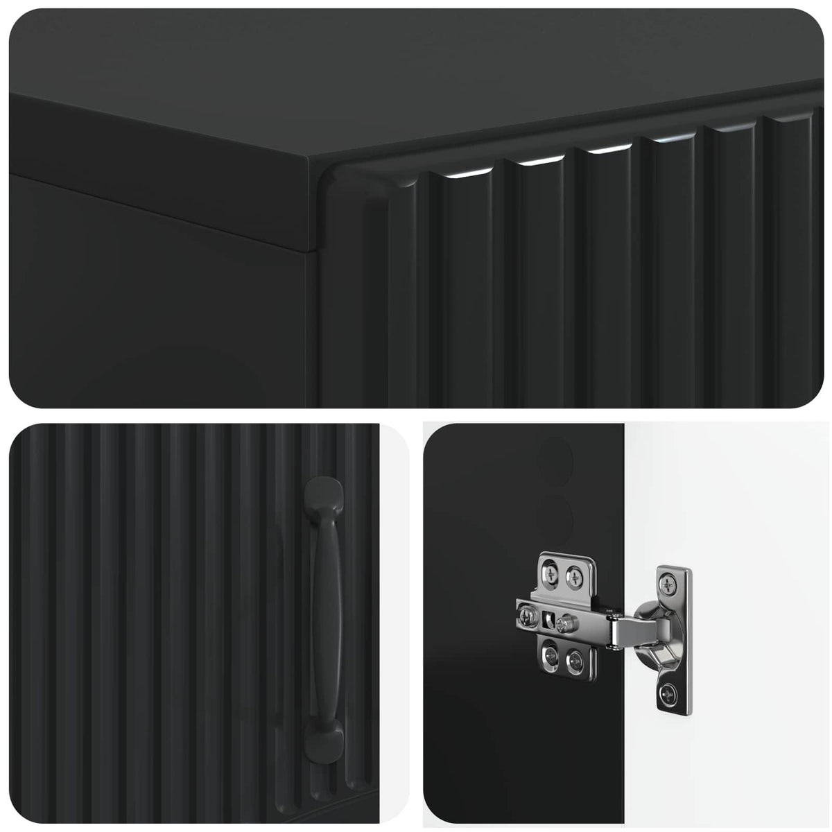 Badezimmer Aufbewahrungsschrank HOORN Schwarz 59,5 x 31 x 77 cm