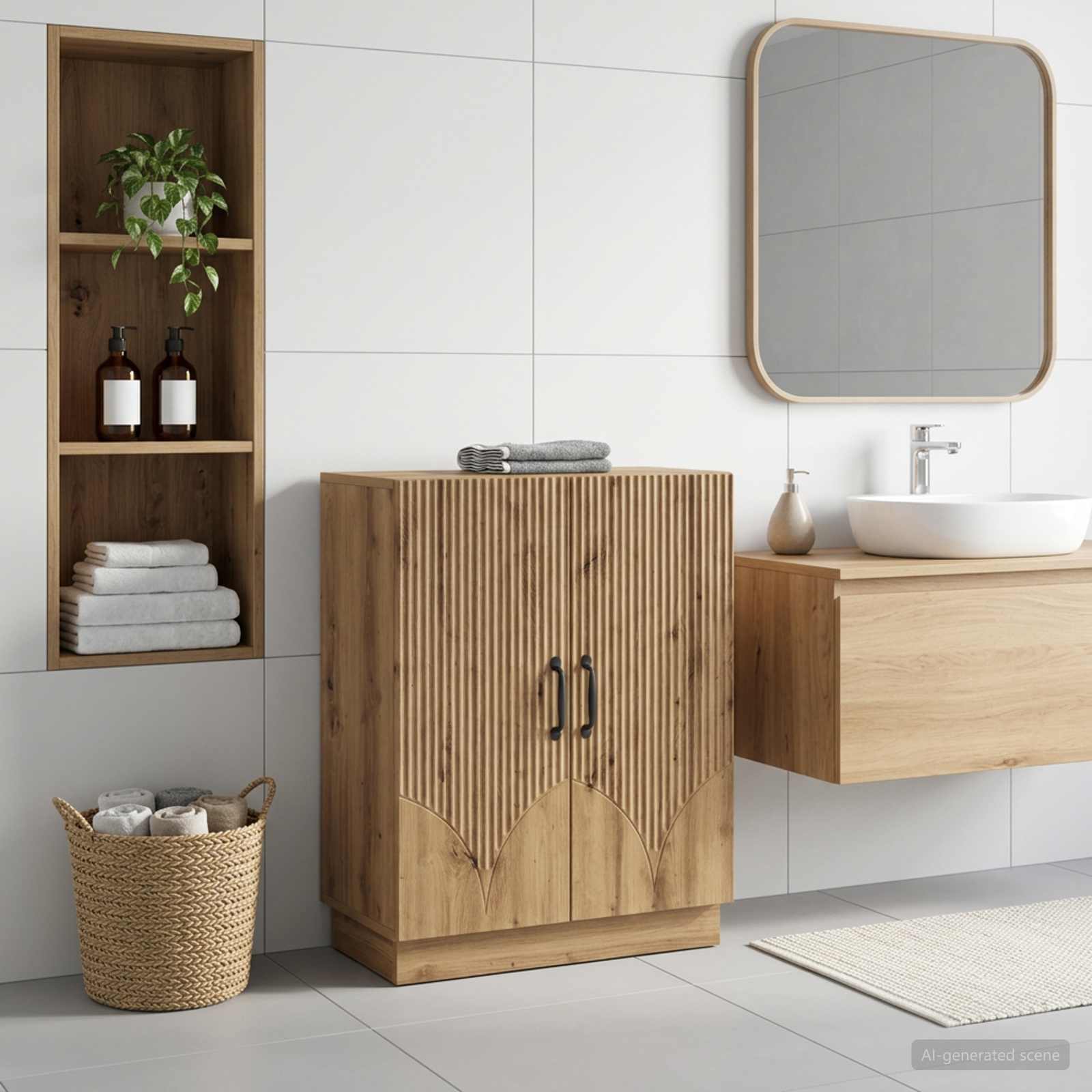 Badezimmer Aufbewahrungsschrank HOORN Artisan-Eiche
